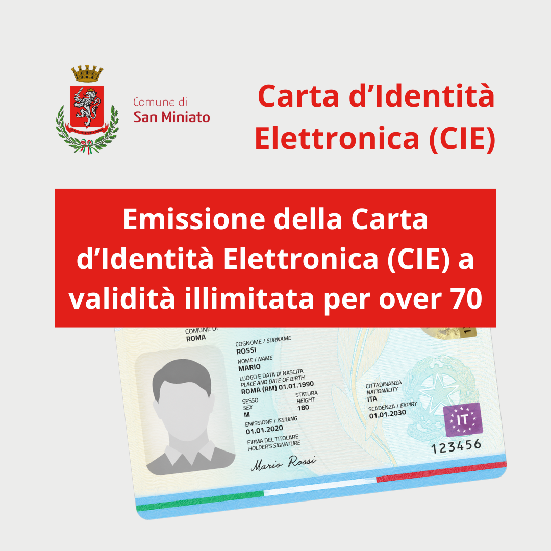 Carta d’Identità Elettronica (CIE): dal 30 luglio validità illimitata per le nuove richieste dei cittadini "over 70"