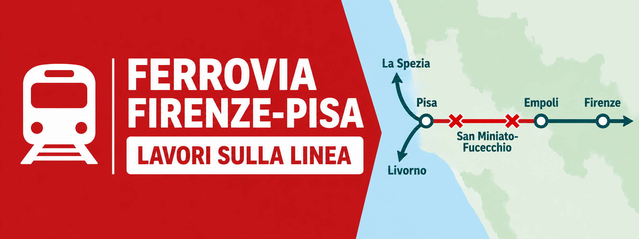 Ferrovia Firenze-Pisa, lavori dal 9 al 12 ottobre: stop ai treni alla stazione di San Miniato-Fucecchio